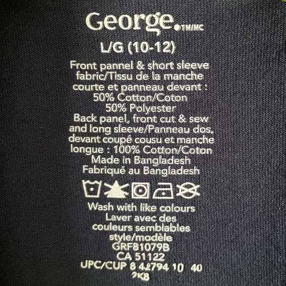 Boys Layered-Look Long Sleeve Printed T-Shirt - Navy Blue - Picture 9 of 9